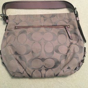 Light Pink and Purple Coach Logo Shoulder Bag